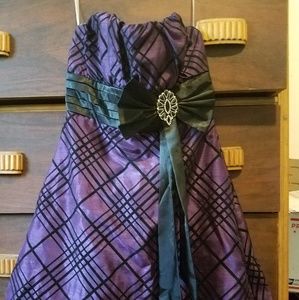 Purple and black semi formal dress